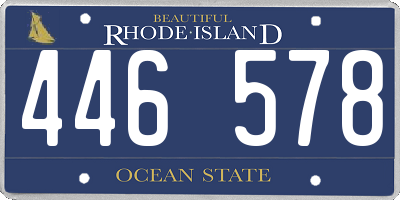 RI license plate 446578