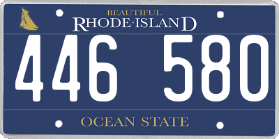 RI license plate 446580