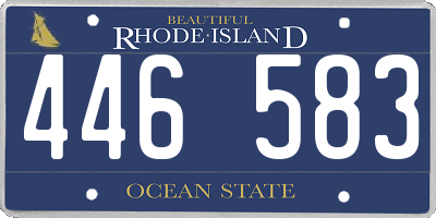 RI license plate 446583