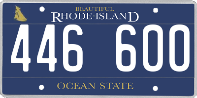 RI license plate 446600