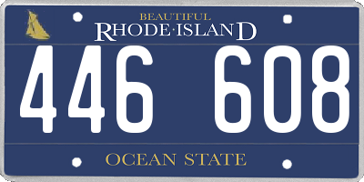 RI license plate 446608