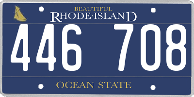 RI license plate 446708