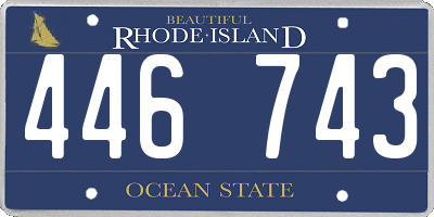 RI license plate 446743