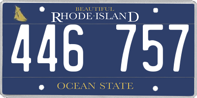 RI license plate 446757