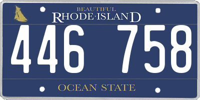 RI license plate 446758