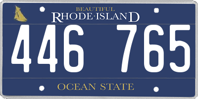 RI license plate 446765