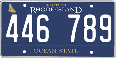 RI license plate 446789