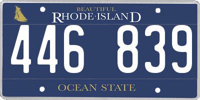 RI license plate 446839