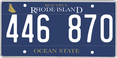RI license plate 446870