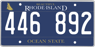 RI license plate 446892
