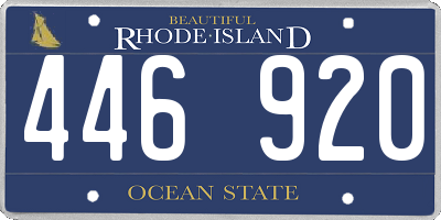RI license plate 446920
