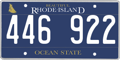 RI license plate 446922