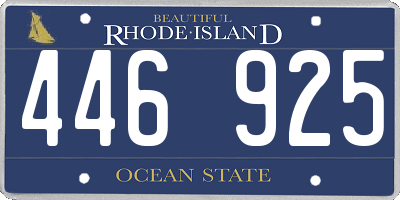 RI license plate 446925