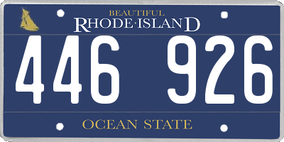 RI license plate 446926