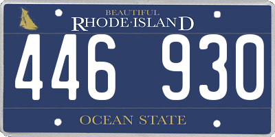 RI license plate 446930