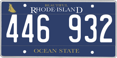 RI license plate 446932