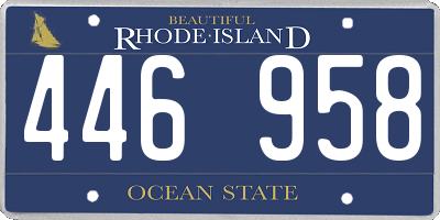 RI license plate 446958
