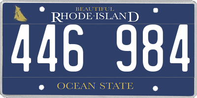 RI license plate 446984