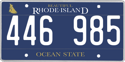 RI license plate 446985
