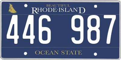 RI license plate 446987