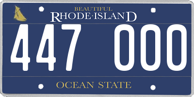 RI license plate 447000