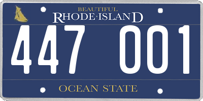 RI license plate 447001