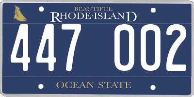 RI license plate 447002