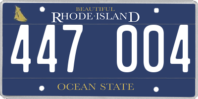RI license plate 447004