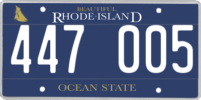 RI license plate 447005