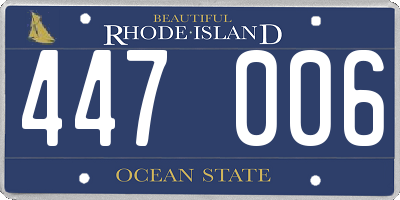 RI license plate 447006