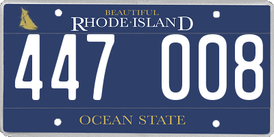 RI license plate 447008