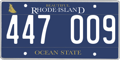 RI license plate 447009