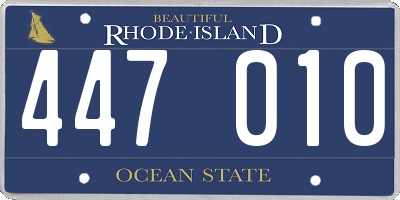 RI license plate 447010