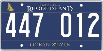 RI license plate 447012