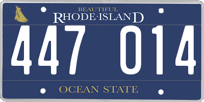RI license plate 447014