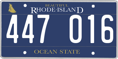 RI license plate 447016