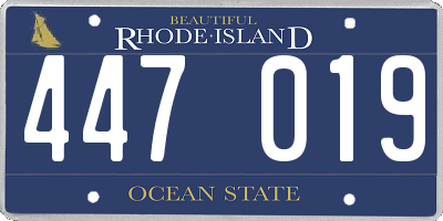 RI license plate 447019