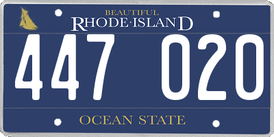 RI license plate 447020