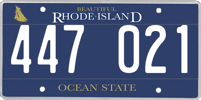 RI license plate 447021