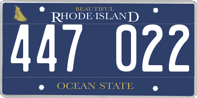 RI license plate 447022