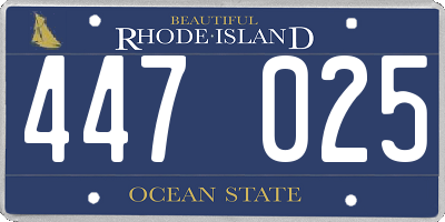 RI license plate 447025