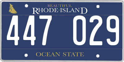RI license plate 447029