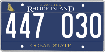 RI license plate 447030