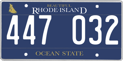 RI license plate 447032