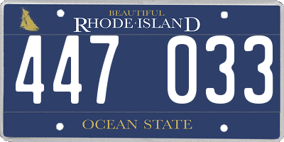 RI license plate 447033