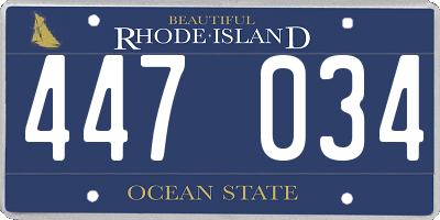 RI license plate 447034