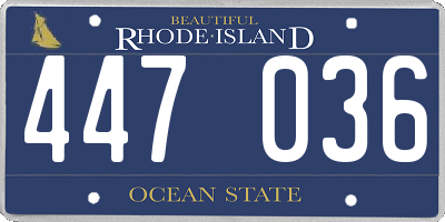 RI license plate 447036