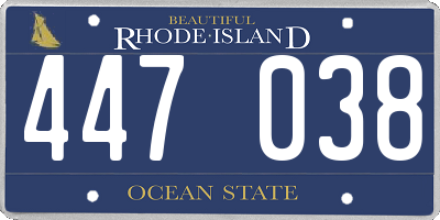 RI license plate 447038