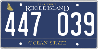 RI license plate 447039