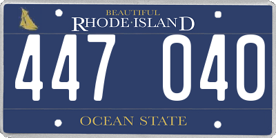 RI license plate 447040